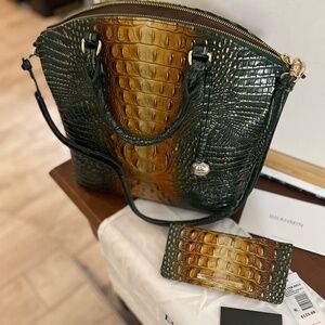 Brahmin  bayleaf ombre large duxbury and wallet with  coordinating bag